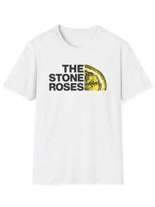 Camiseta Stone Roses - Estilo North Face, Tejido Ring-Spun - Negro - Ver 1