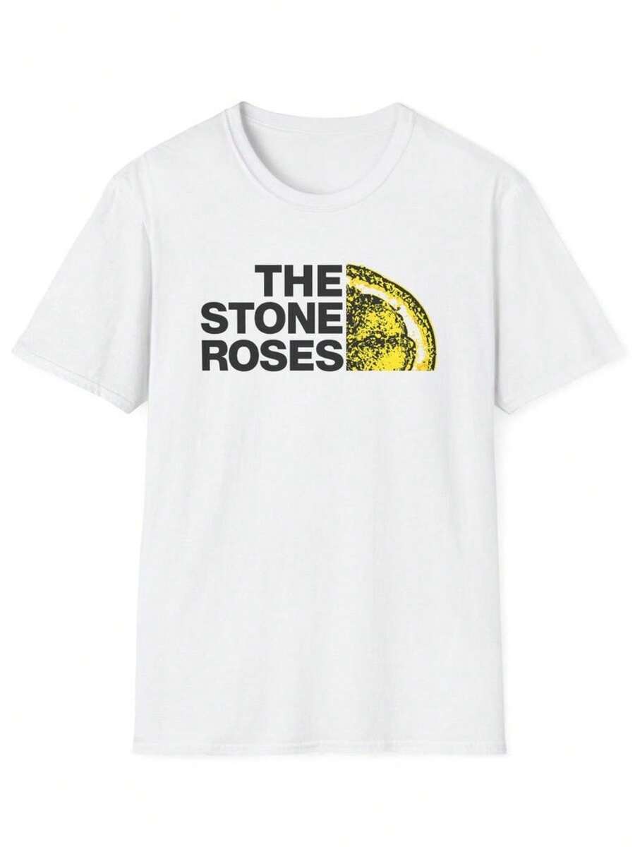 Camiseta Stone Roses - Estilo North Face, Tejido Ring-Spun - Negro - Ver 1