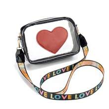 Bolso de mano moderno y versátil para mujer, estilo casual elegante con un toque de alta gama, bolso de hombro estiloso ideal para ir de compras, nuevo bolso bandolera de otoño 2026, bolso cuadrado pequeño casual transparente en forma de corazón, bolso de cámara de moda, disponible para compra al por mayor. - Blanco - Ver 4
