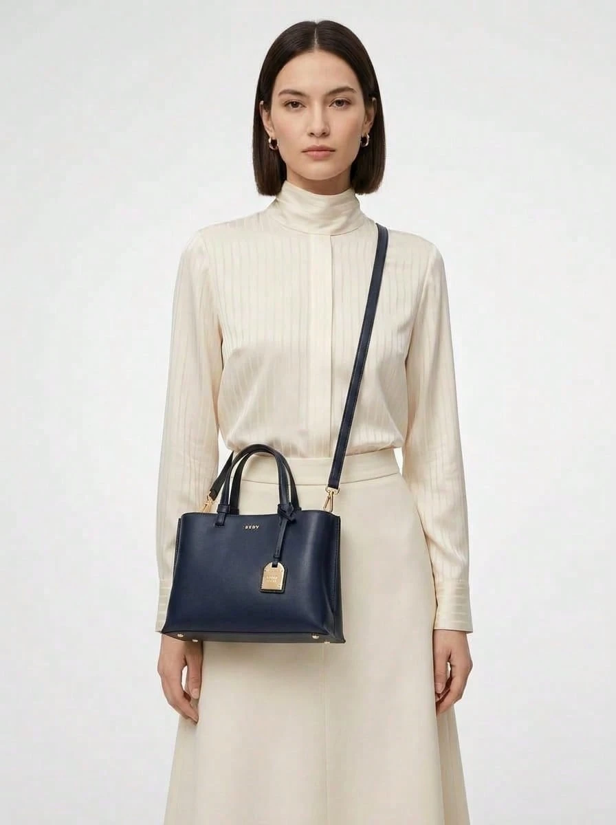 DKNY Women's Lightweight Adjustable Strap Multi-Pocket Shopping Commuting Daily Blue R44D1I53-DSE - Blue - View 1