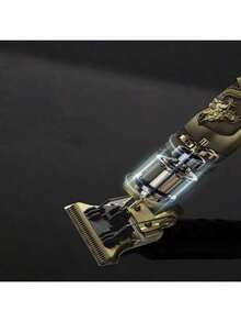 máquina de cortar cabelo máquina de barbear barbeador eletrico masculino aparador de pelos Designer Elétrico Profissional - bronze - Visão 10
