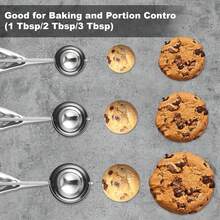 3pcs Ice Cream Scoops Set, Premium Cookie Scoop, Small/Medium/Large Stainless Steel Scoops, Professional Ice Cream Scoop With Trigger Release, For Baking, Cookies, Fruits And Ice Cream - Silver - View 5