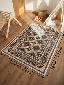 1pc Dark Rhombus Living Room Rug, Suitable For Kitchen, Dining Room, Bedroom, Room Holiday Decor, Indoor/Outdoor, Office, Lobby, Anti-Slip Doormat, Bathroom Rug, Hallway, Study Gaming Area Rug - Multicolor - View 17