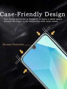 4合1套裝 - 適用於 Galaxy A16，包含 2 個螢幕保護貼 + 2 個相機鏡頭保護貼，強化玻璃，超清 9H 硬度，適用於 Galaxy A17/A16/A14/S21FE/S23FE/A54/A15/A31/A34/A35/A55/M53/M54/M55 手機殼，無氣泡，耐用，完美手機配件，適合送給家人和朋友的禮物 - 無色 - 查看 6