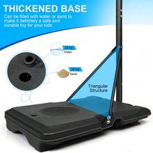 Portable Basketball Hoop, Height Adjustable From 170 -- 213 Cm, With Wheels, Suitable For Indoor And Outdoor Use, For Teenagers And Adults. - Hitam - View 8