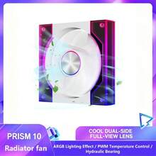 Panoramic Lens ARGB Case Fan, Low Noise Hydraulic Bearing With Anti-Vibration Pad Design, Temperature Control Computer Cooling Fan - 查看 2