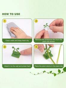 1/20pcs Plant Climbing Wall Fixture Clips, Self-Adhesive Plant Support Hooks For Vine Plants, Invisible Plant Fixer For Pothos, Vines & Gardening - Multicolor - View 7