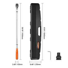 Click Torque Wrench, 3/4 Inch Drive, 100-600 Lbf-Ft / 136-814N.M, Dual-Direction Torque Wrench Set With Dual Range Scales, 48-Tooth, ±3% High Precision, Alloy Steel, For Automobile Repair - 3/4 英寸 - 查看 10