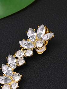 1個金色左耳水鑽耳骨夾，優雅飾品 - 金色 - 查看 3