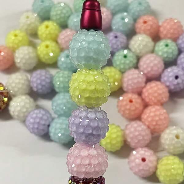 10 piezas de 16mm Cuentas de resina de cristal de colores transparentes y mixtos, cuentas redondas de colores claros y delicados, adecuados para llaveros DIY, correas de teléfono, bolígrafos con cuentas y otros accesorios de joyería