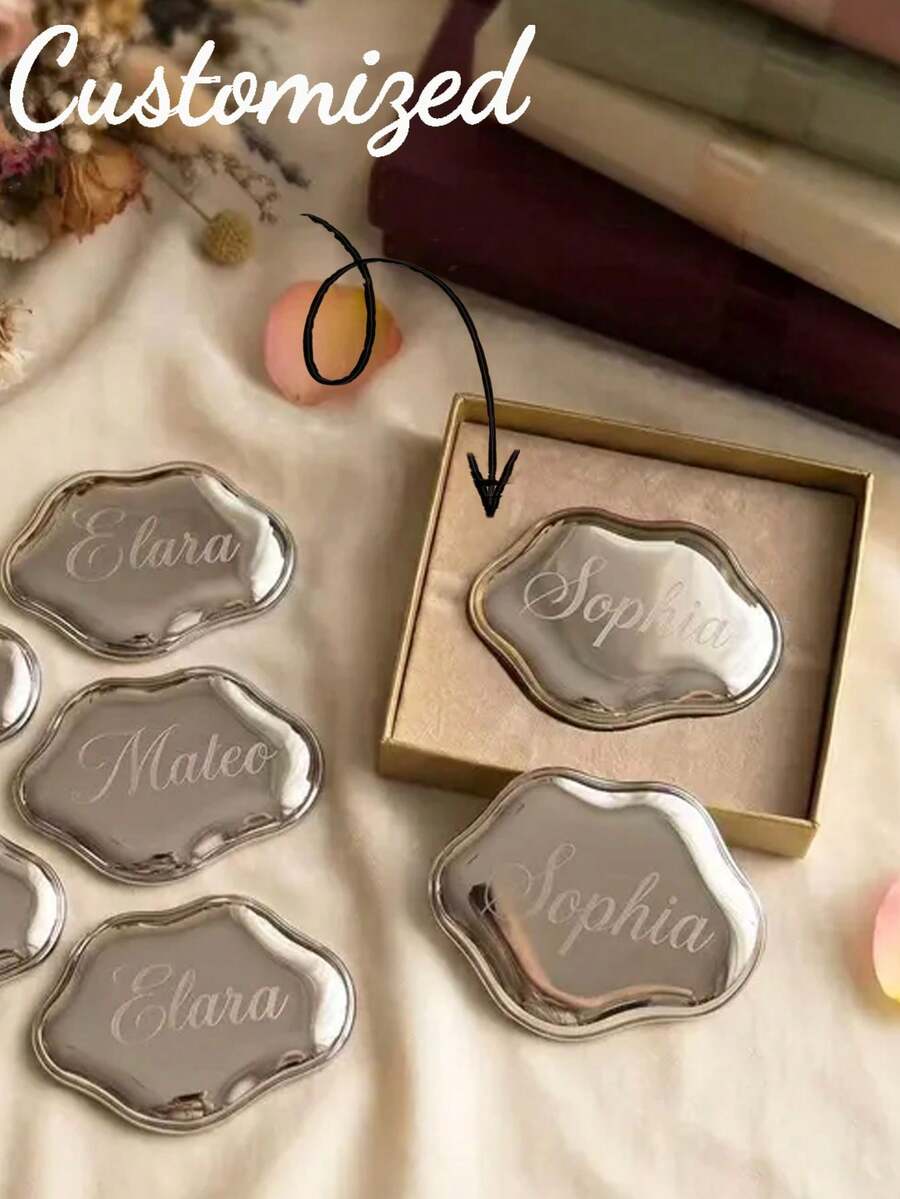 Personalized Portable Makeup Mirror, Customized Bridesmaid Gift, Engraved Pocket Mirror, Personalized Mirror, Customized Pocket Mirror, Customized Makeup Mirror, Portable Mirror, Mirror Gift, Bride Portable Mirror Wedding Favor