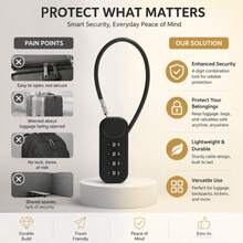1pc Bicycle Anti-Theft Password Lock, Multifunctional Padlock - Keyless Design, Unisex, Suitable For Helmet, Backpack, Suitcase, Gym Locker, Essential For Travel & Camping - Multicolor - View 6