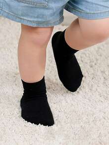 12 Pairs Anti-Slip Sole Mid-Calf Socks, Suitable For Infants, Toddlers, Children, Boys, Girls - Black and White - View 7