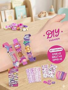 Girls Beaded Bracelet Toy/DIY Set/Baby Handmade Gift/Children Beading Accessories/Great Birthday Gift - Multicolor - View 1