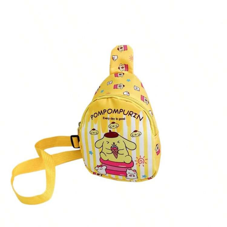 1 chiếc ví đựng tiền xu hoạt hình thời trang Sanrio mới, túi Hello Kitty Kuromi Pompompurin Cinnamoroll hoạt hình dễ thương, túi đeo ngực in họa tiết casual unisex, túi đeo chéo mini đa năng nhẹ - A - Xem 13