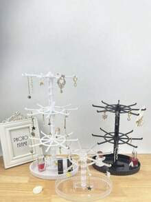 1个可调节旋转钥匙扣展示架，多功能塑料桌面收纳架，可存放钥匙扣、徽章、珠宝、项链、手链和吊坠 - 多功能收藏品和奖品架，非常适合情人节、防晒、旅行和返校季使用 - 彩色 - 查看 3