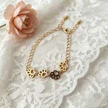 1pc Minimalist Cute Hollow Paw Print Adjustable Bracelet, Suitable For Women's Daily Wear - Bracelet - View 2