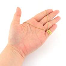 1pc Women's Classic Square Letter Pendant Gold Box Chain Necklace - Yellow Gold - View 3