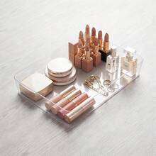 Multiple Combination Transparent Drawer Storage Boxes, Cosmetic Organizer Boxes, Freely Combinable Dividers, Convenient Placement, Organizing Boxes For Office Desk Drawer Bedroom Storage - Clear - View 2