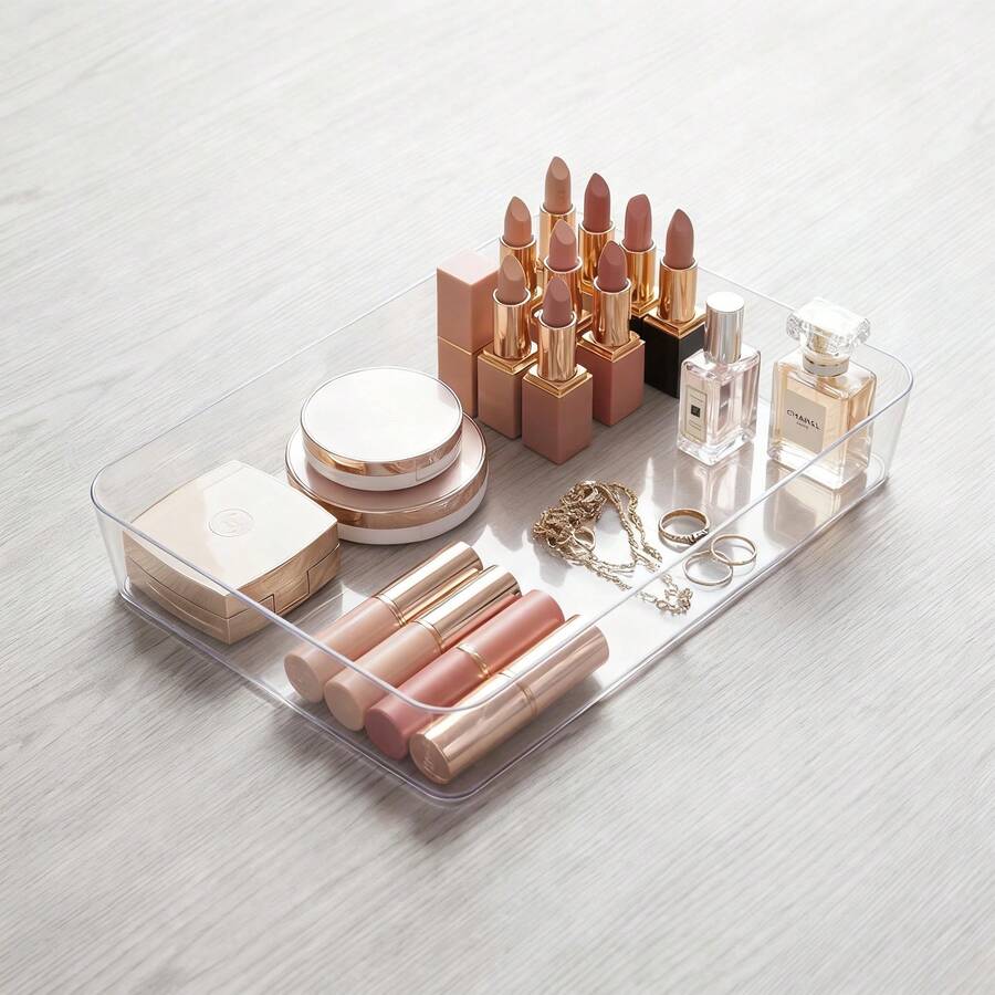 Multiple Combination Transparent Drawer Storage Boxes, Cosmetic Organizer Boxes, Freely Combinable Dividers, Convenient Placement, Organizing Boxes For Office Desk Drawer Bedroom Storage