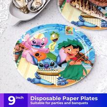 Lilo & Stitch Disposable Party Tableware Set, Cartoon Character Printed Thick Paper Plates, Bowls, Napkins, Bulk Packaging, Suitable For Birthday Party, Hawaiian Theme Gathering, Tropical Party Supplies - Multicolor - View 6