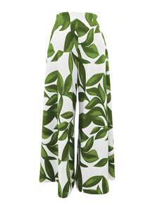 Pantalones anchos estampados elegantes y a la moda - Verde Oliva - Ver 4