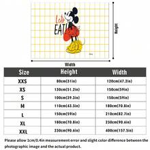 Disney Mickey Mouse Tapestry With Yellow Grid Pattern, "Let's Eat!" Quote, And Stylized Mickey Illustration Print No-Hole Backdrop, Perfect For Parties, Camping, Home Decor, Scene Setup And Gathering Displays - 0 - View 5