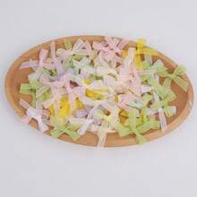 100 piezas Decoraciones de moño de cinta mini de 1.38*1.38 pulgadas, adecuadas para manualidades DIY y fiestas, cumpleaños, Navidad, compromiso, boda, Día de San Valentín, etc., 8 colores disponibles - Arco - Ver 5