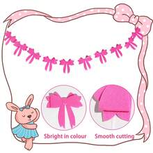 12 Stück 3D rosa Schleifen Deko, geeignet für Geburtstagsfeiern, Hochzeiten, Wanddekoration Zuhause, Feiertage und Party Hintergrund Dekoration - Mehrfarbig - Übersicht 4