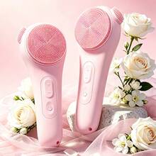 [Mosnami] Cleansing Brush, Rechargeable Silicone Face Scrubber With Nose Brush & Lanyard, Vibrating And Heating Cleansing Massager, Deep Cleansing Waterproof Face Brush Men And Women - 綠色 - 查看 6