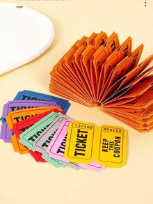 200/500pcs/Set Double Roll Raffle Tickets, Suitable For Events, Carnivals, Door Prizes, Games, Celebrations, Beverages, Admission, Classroom Rewards, And Prizes - Red - View 5