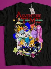 T-shirt i ren bomull för män, ADVENTURE TIMES Vintage-skjorta, ADVENTURE TIMES Finn och Jake-tröjor, ADVENTURE TIMES Tecknade fan-presenter 01 Toppar för kvinnor, Herrkläder, Herr-T-shirts, Pojk-T-shirt, Flickkläder, Flick-toppar, Flick-semesterkläder, Sommartoppar, Grafisk T-shirt, Sommarkläder, Familjmatchande kläder, Sommar-semesterkläder, Trendiga kläder för föräldrar och barn, Anime-varor, Anime-T-shirt - Grafisk T-shirt, Exklusiva T-shirts för premium-fans, Unisex avslappnade kortärmade T-shirts, Ett måste för fans, Lämplig för festivaler, fester, hemmakläder, dagliga pendlingar. - Svart - Visa 1