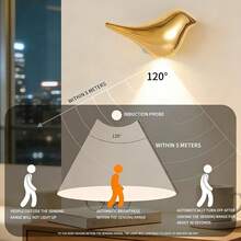 Modern LED Magnetic Sensor Wall Light, Wireless LED Motion Sensor Wall Lamp, Dimmable Wall Mounted Decorative Light, Wireless Sensor Night Light, LED Wireless Bedroom Bedside Lamp, For Corridor, Bathroom, Bedroom, Kitchen, Cabinet, Stairs, Entrance, Table, Wardrobe, Home Decor, Living Room Decor - Multicolor - View 4