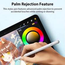 白色主動式電容觸控筆,相容 Apple Pencil,相容 iPad A16 Air 11 5 4 Pro 11代 13 12.9 M4 M3 M2、10 9 10代 9代、Mini 7 6,2025款觸控筆,春季生日禮物 - 彩色 - 查看 7