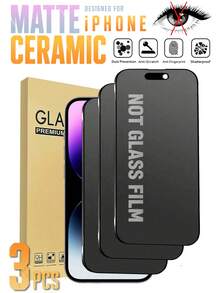 MIGAE 3 Packs - Matte Privacy Screen Protector, Compatible With IPhone 17 Pro Max/17 Pro/17/Air/16 Pro Max/16/16 Pro/16 Plus/14 Pro Max, 9H+ Scratch Resistant, Sensitive Touch, Compatible With Phone Cases, Includes Cleaning Kit, Non-Glass Material, High-Quality 9H+ Soft Film, Phone Accessory. - Black - View 30