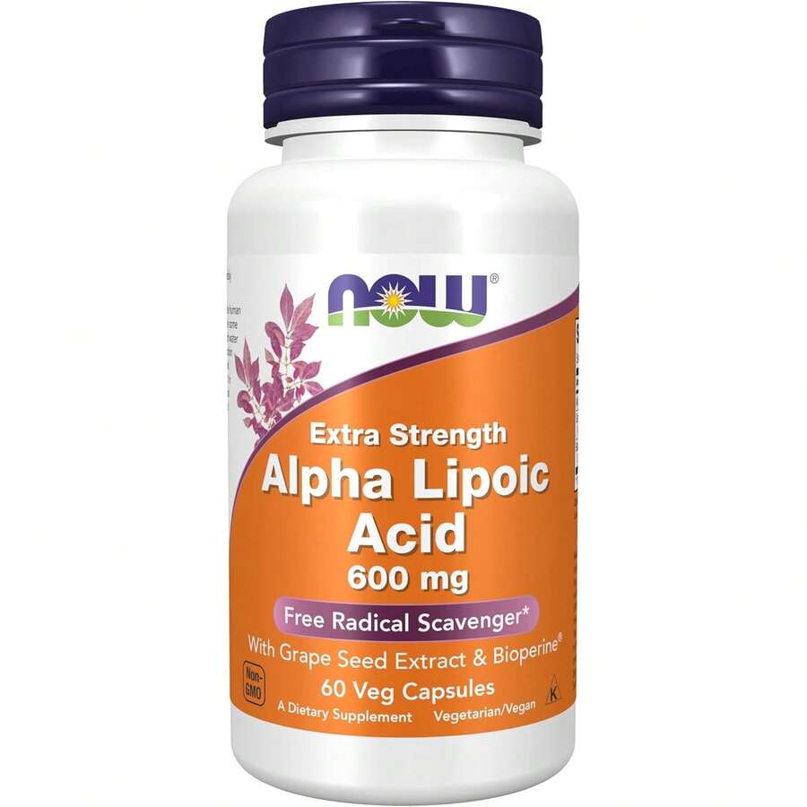NOW Foods Alpha Lipoic Acid 600 Mg, Free Radical Scavenger*, 60 Veg Capsules - 60 Count - View 1