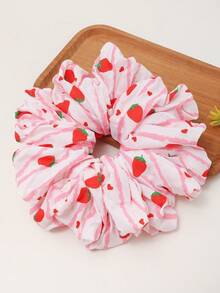 1pc Fruit Pattern Elastic Hair Scrunchie, Versatile Oversized Elastic Hair Tie Hair Accessory Ponytail - Multicolor - View 12