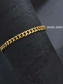 1pc New Fashion Cuban Chain Men's Bracelet Classic Stainless Steel 3/5/7/9mm Wide Chain Bracelet Unisex Jewelry Gift - Stainless Steel Bracelet - View 6