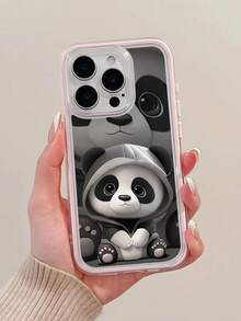 1pc Cute Panda Soft TPU Shockproof Minimalist 2-In-1 Full Coverage Phone Case, Compatible With Apple 17, 16, 15, 14, 13, 12, 11 Pro Max, Air, And Series - Multicolor - View 2