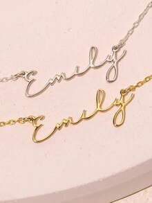 1 pièce Collier avec prénom de style minimaliste personnalisé, collier avec prénom en or, bijoux personnalisés, cadeaux pour elle, colliers minimalistes, cadeaux d'anniversaire, colliers pour femmes, bijoux pour femmes, colliers avec prénom personnalisés, articles personnalisables, cadeaux personnalisés, fête des mères, cadeaux de saison des fêtes - Multicolore 2 - Voir 2