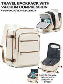 Mochila de compresión al vacío - Material de nailon, mochila de viaje de gran capacidad, mochila de almacenamiento de equipaje multifuncional, ligera e impermeable - Adecuada para viajes, senderismo, camping y aventuras al aire libre. Mochila de almacenamiento de compresión al vacío multifuncional, mochila para estudiantes universitarios, mochila de mano, mochila de viaje de gran capacidad, cumple con los estándares de transporte aéreo, impermeable, puede acomodar portátiles de 14 y 15.6 pulgadas, tamaño: 40*30*20 cm Vacaciones, bolsas para viajar, bolsas de viaje - Multicolor - Ver 15