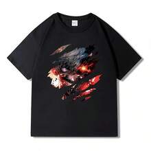 Good Quality Cotton T-Shirt With Print - Black - View 6