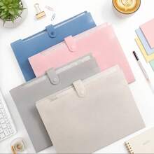 1 pieza Carpeta de archivo sin plegar, carpeta de archivo plegable minimalista de varias capas con bolígrafo incluido. Adecuado para almacenamiento de archivos de oficina y escuela, almacenamiento de útiles escolares, artículo esencial para la temporada de regreso a clases. Color y estilo aleatorios. - Varios estilos - Ver 4