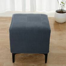 1 pieza Funda elástica de jacquard para reposapiés, funda protectora antiensuciamiento de unicolor para reposapiés de sala de estar, sofá/silla - Multicolor - Ver 6