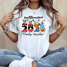 Disney Unisex Loose T-Shirt  2026 Custom Disney Trip Shirt, Disneyworld Family Vacation Shirt, Disneyland Matching Shirt, Disney Girls Trip My First Disney Trip - trắng - Xem 6