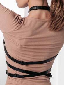 1pc Women's Dark Punk Style Suspender Belt, Sexy Party Clubbing Date Outfit - Black - View 3