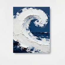 Pintura al óleo decorativa abstracta con textura, pintada a mano por artistas profesionales en lienzo de lino de alta calidad. Pinturas acrílicas con alta saturación de color, delicados toques de brocha y ricos estratos. Los gruesos trazos de brocha crean una impresión tridimensional. - Enmarcado - Ver 1