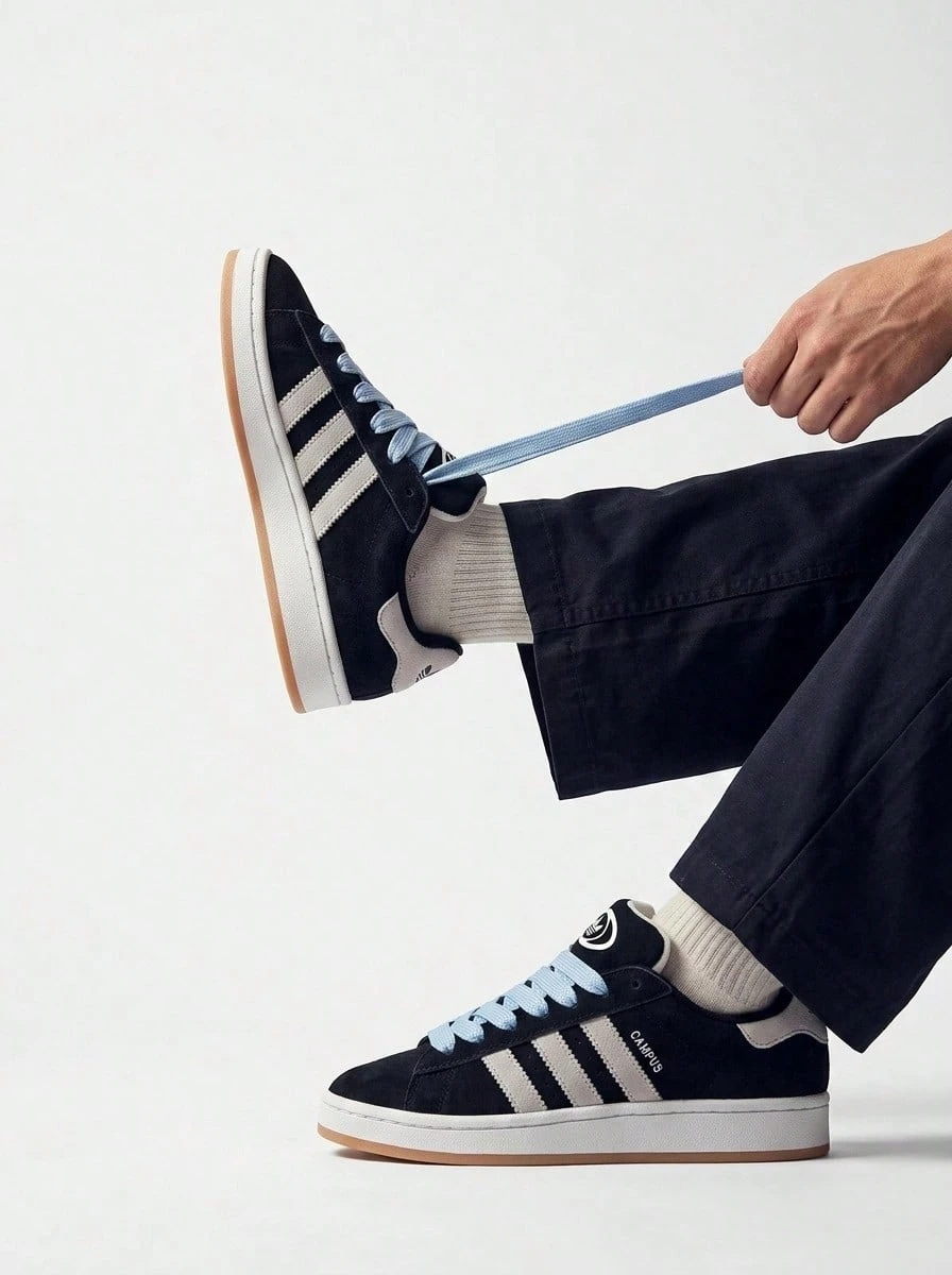 Adidas Campus 00s 女款运动鞋 纯黑/白 JQ5747 - 核心黑/米白/口香糖 - 查看 1