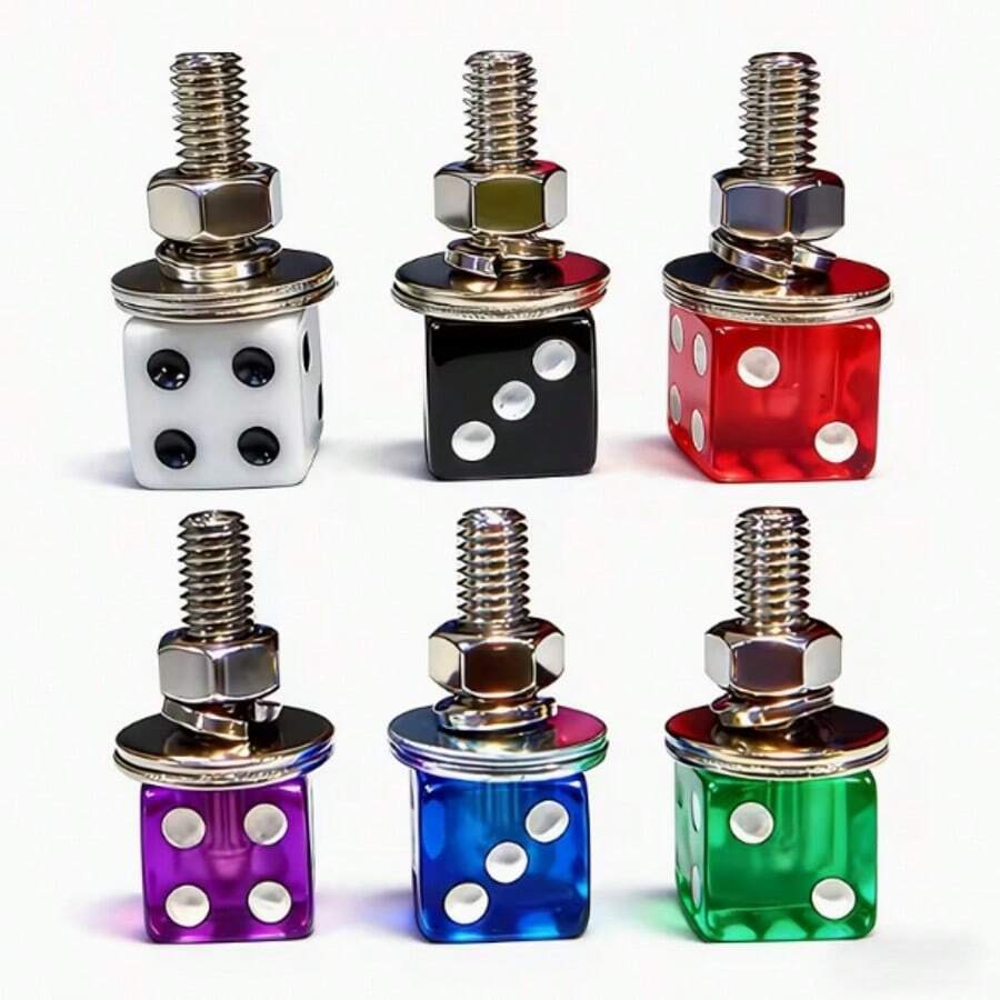 Tornillos y sujetadores con forma de dados universales para placa de matrícula, adecuados para motocicletas, automóviles, camiones y diversos accesorios de instalación de marcos de placa de matrícula de vehículos, pernos decorativos de modificación - A - Ver 1