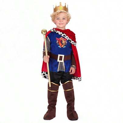 Medieval European Fairy Tale King Role Play Children's Halloween Prince Costume, Carnival Parade Party Performance Outfit